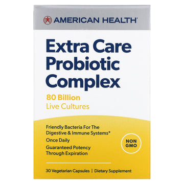 American Health, Extra Care Probiotic Complex, 80 Billion CFU Vegetarian Capules