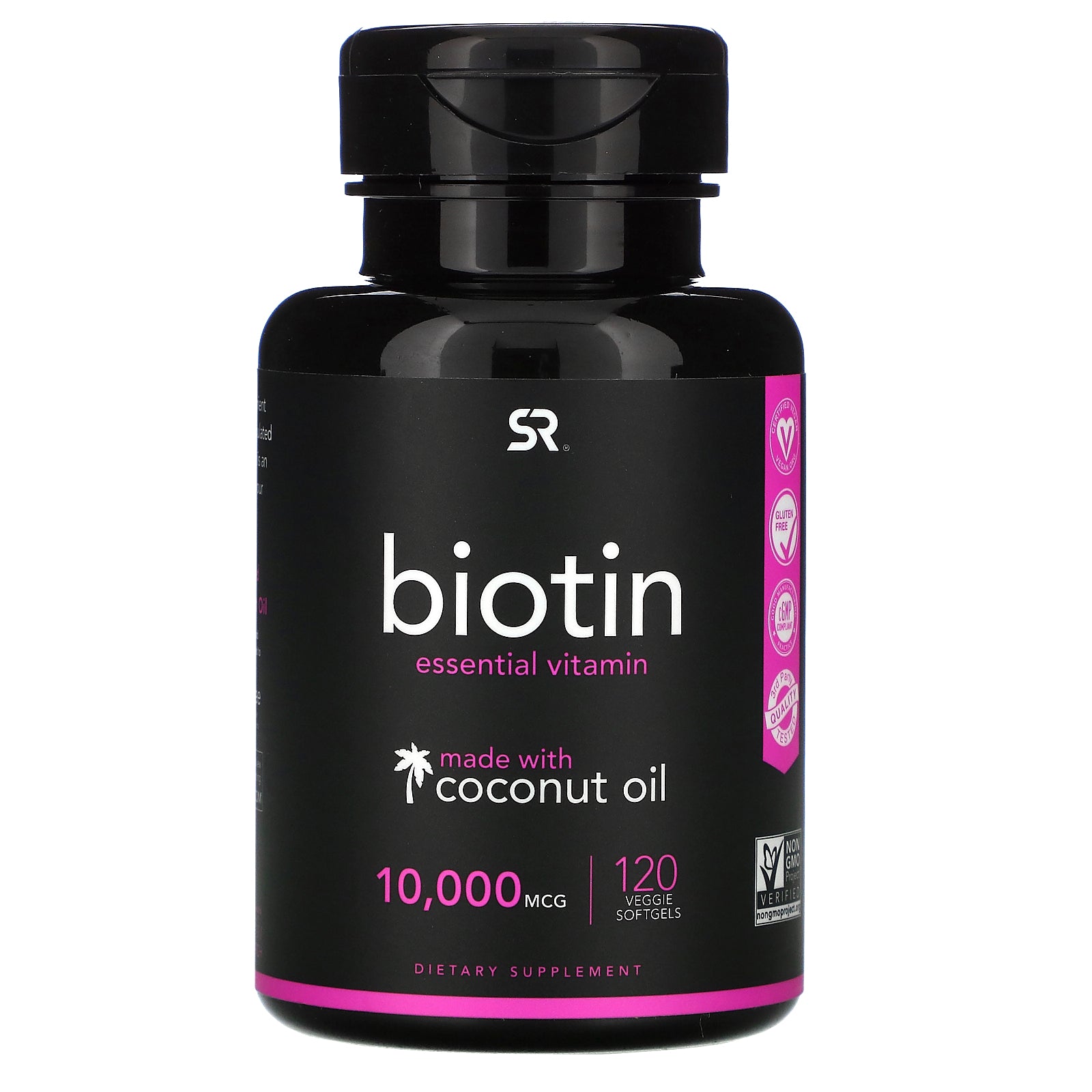 Sports Research, Biotin with Coconut Oil, 10,000 mcg, Veggie Softgels