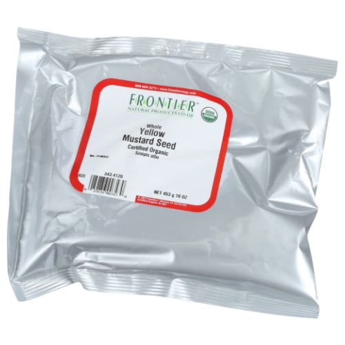 Organic Whole Yellow Mustard Seed 16 Oz By Frontier Coop