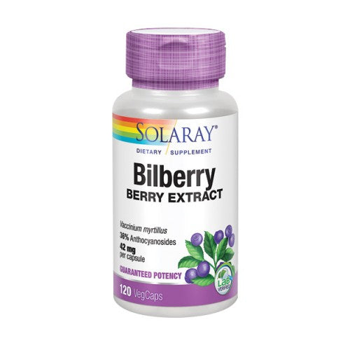 Bilberry Berry Extract 120 Veg Caps By Solaray