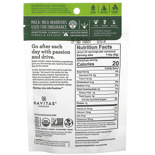 Navitas Organics, Organic Maca Powder(113 g)