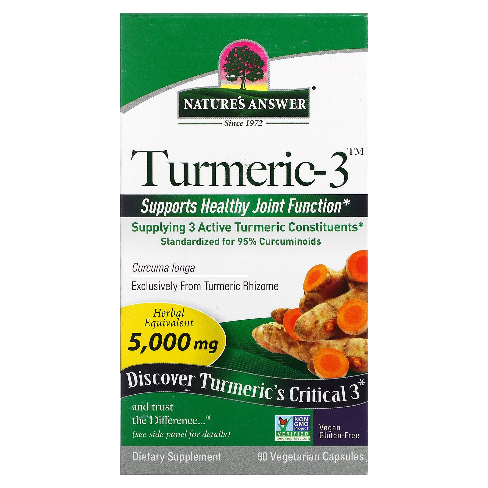 Nature'S Answer, Turmeric-3 Vegetarian Capsules