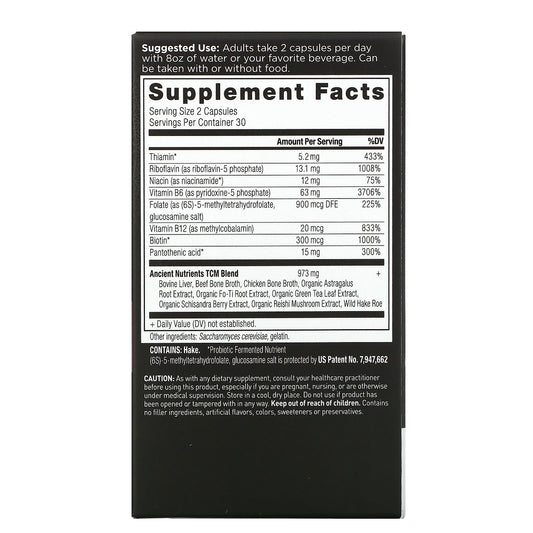 Dr. Axe / Ancient Nutrition, Ancient Nutrients, B-Complex, Capsules