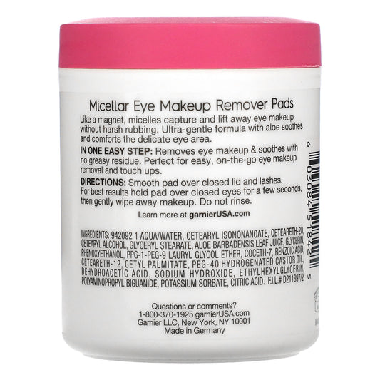 Garnier, SkinActive, Micellar Eye Makeup Remover Pads