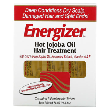 Hobe Labs, Energizer, Hot Jojoba Oil Hair Treatment, Reclosable Tubes, 0.5 fl oz (14.8 ml) Each