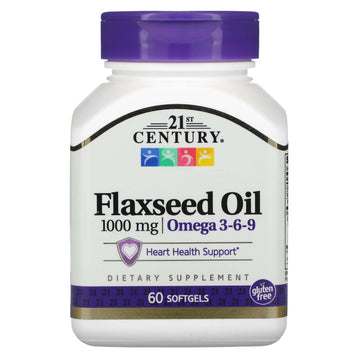 21st Century, Flaxseed Oil, 1,000 mg, Softgels