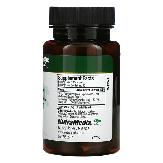 NutraMedix, Resveratrol with Red Wine Extract Vegetable Capsules