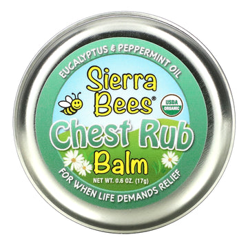 Sierra Bees, Chest Rub Balm, Eucalyptus & Peppermint (17 g)
