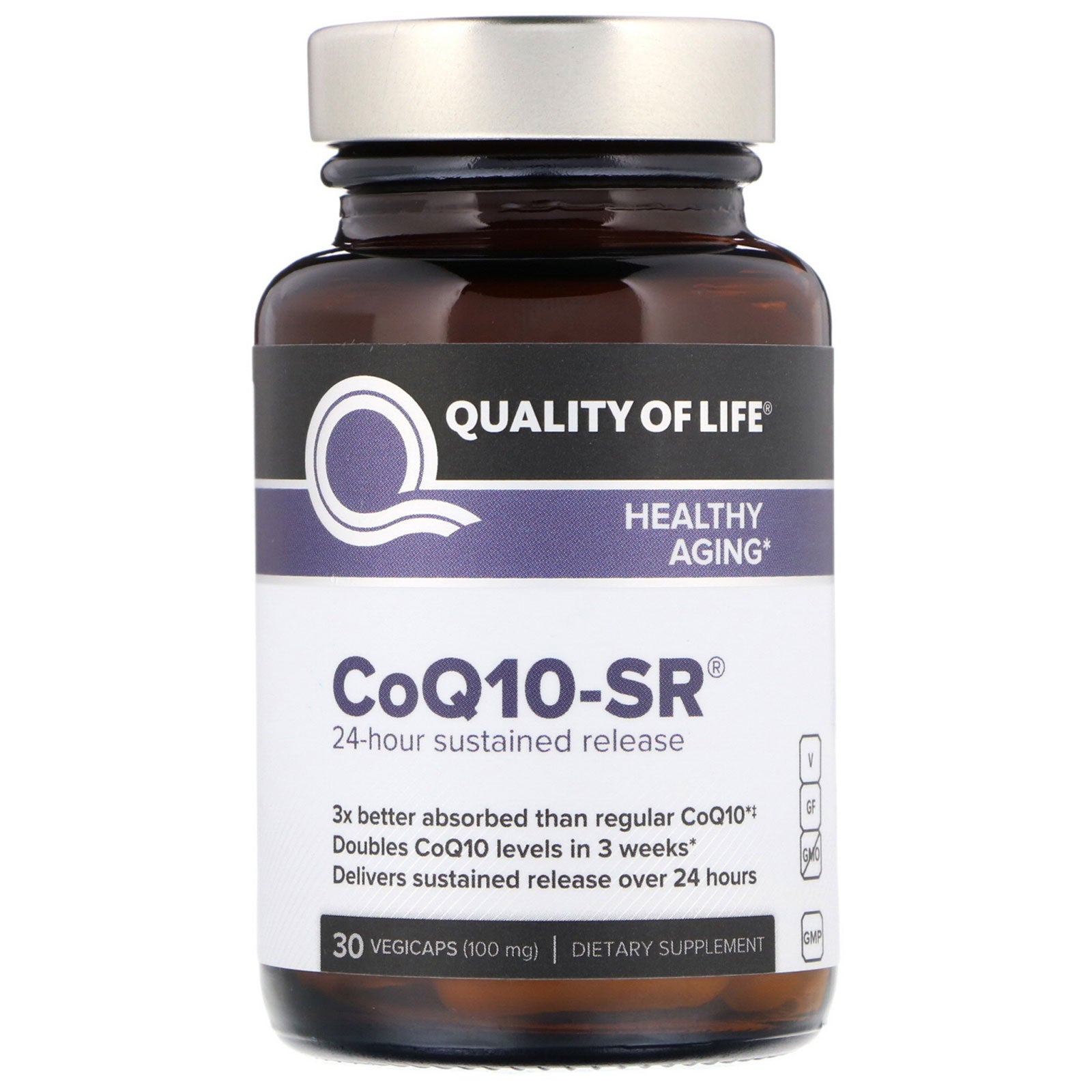 Quality Of Life Labs, Coq10-Sr, 100 Mg Vegicaps