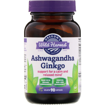 Oregon's Wild Harvest, Ashwagandha Ginkgo, Gelatin Capsules