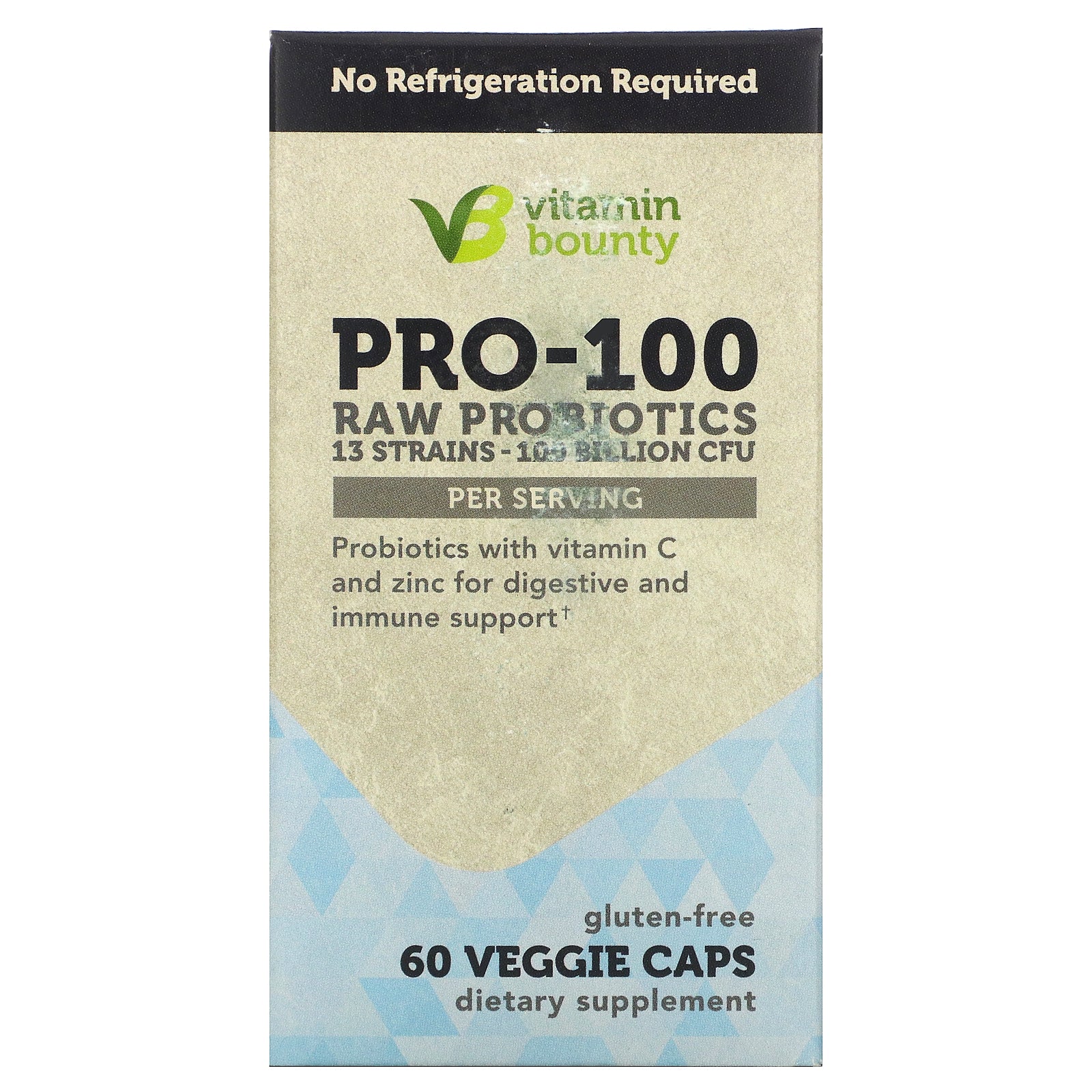 Vitamin Bounty, Pro-100 Raw Probiotics, 100 Billion Cfu Veggie Caps