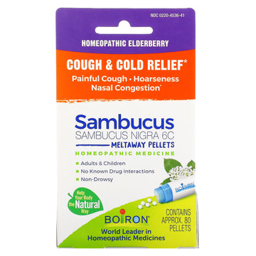 Boiron, Sambucus, Cough & Cold Relief, Meltaway Pellets, Approx.