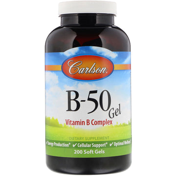 Carlson Labs, B-50 Gel, Vitamin B Complex Soft Gels