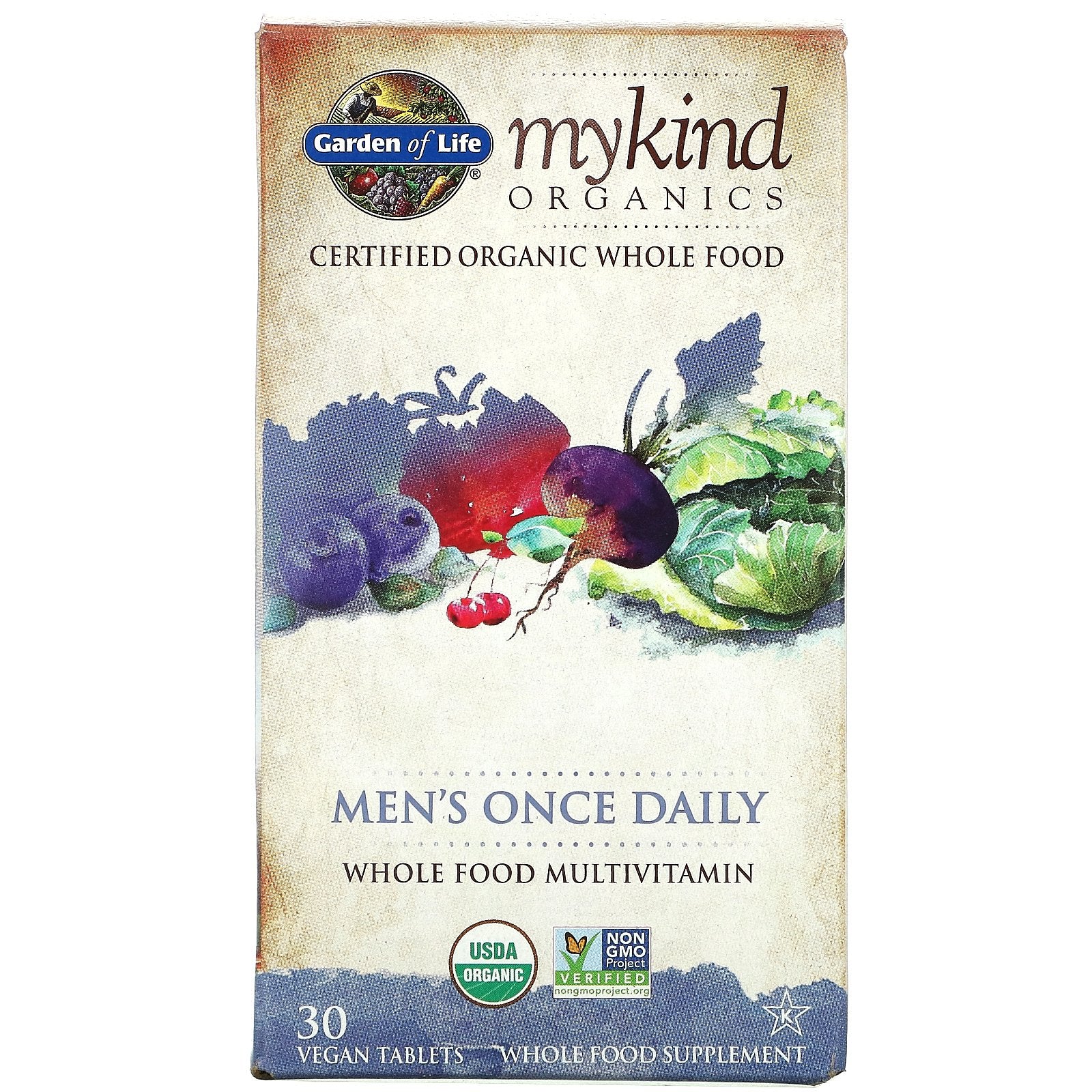 Garden Of Life, Mykind Organics, Men'S Once Daily, Vegan Tablets