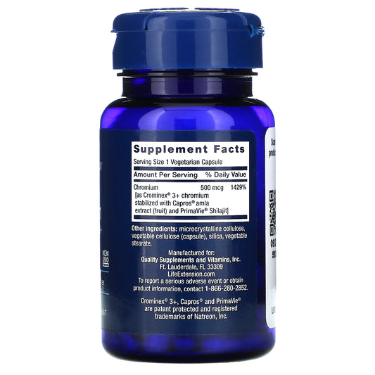 Life Extension, Optimized Chromium with Crominex 3+, 500 mcg