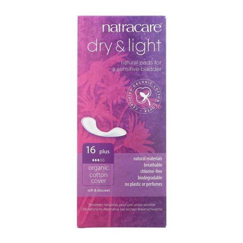 Dry&Light Incontinence Pads Plus 16 Count By Natracare