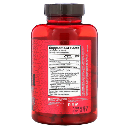 BSN, Nitrix 2.0, Concentrated Nitric Oxide Precursor, Tablets