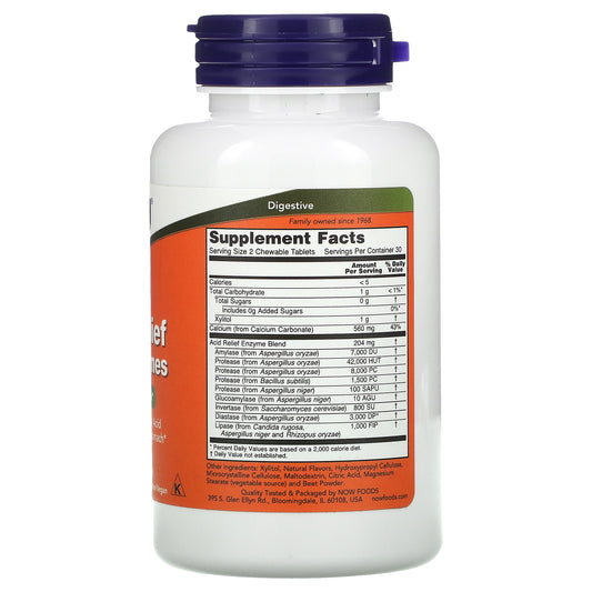 NOW Foods, Acid Relief with Enzymes Chewables