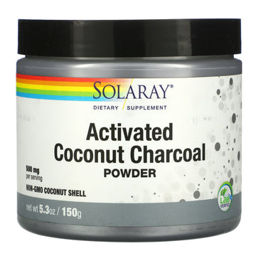 Solaray, Activated Coconut Charcoal Powder, 500 mg