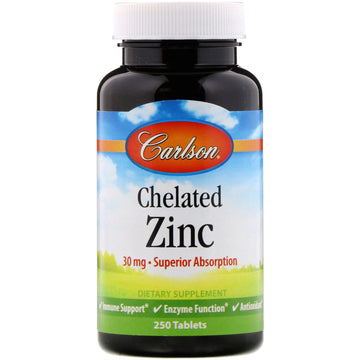 Carlson Labs, Chelated Zinc, 30 mg, Tablets