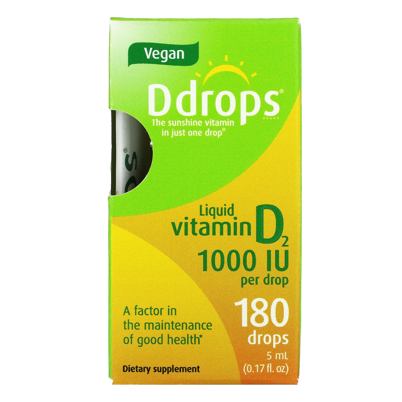Ddrops, Liquid Vitamin D2, 1,000 IU (5 ml)