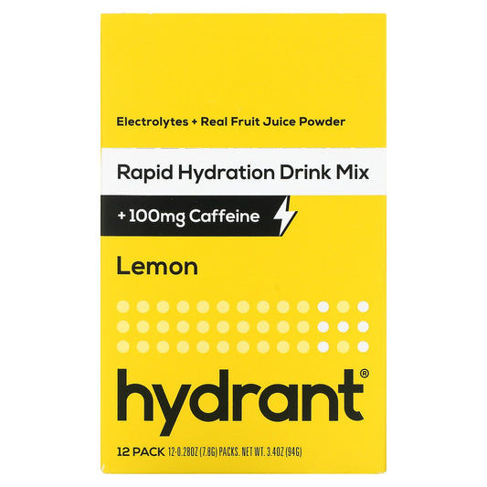 Hydrant, Rapid Hydration Drink Mix +100 mg Caffeine 0.28 oz (7.8 g) Each