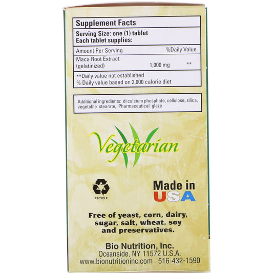 Bio Nutrition, Maca Max, 1,000 mg,  Tablets