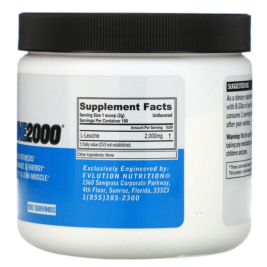 EVLution Nutrition, L-Leucine2000, Unflavored