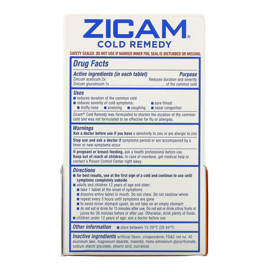 Zicam, Cold Remedy, RapidMelts, Cherry,  Quick Dissolve Tablets