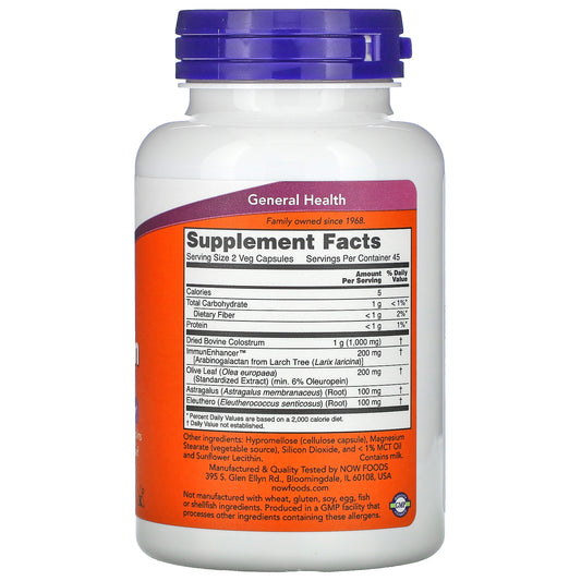 NOW Foods, Super Colostrum, 500 mg Veg Capsules