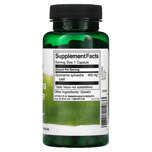 Swanson, Gymnema Sylvestre Leaf, Full Spectrum, 400 mg, Capsules