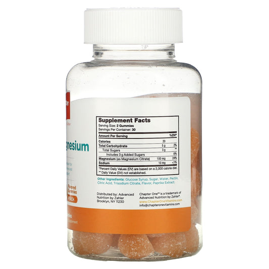 Chapter One, M is for Magnesium, Peach, Gummies