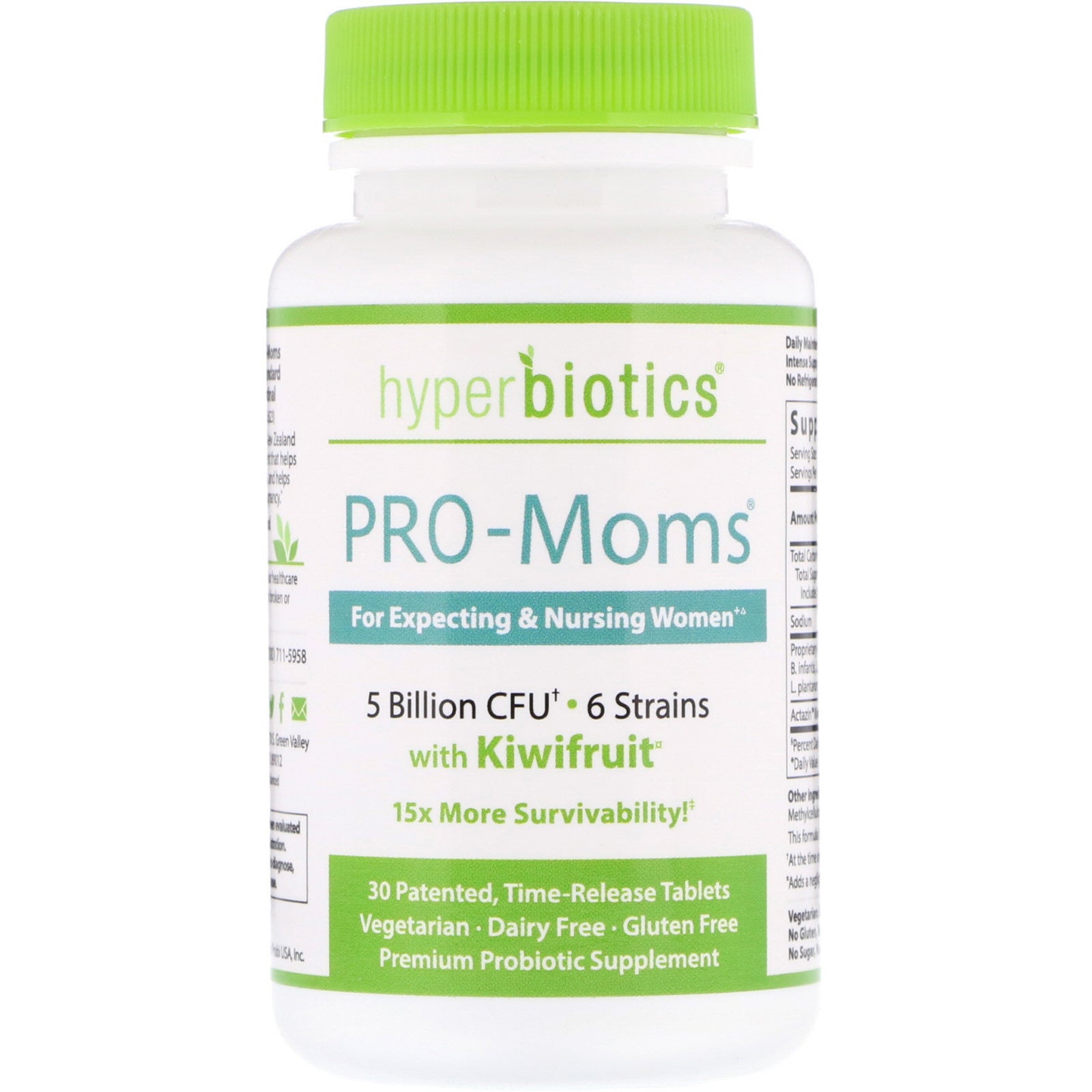 Hyperbiotics, PRO-Moms, with Kiwifruit, 5 Billion CFU