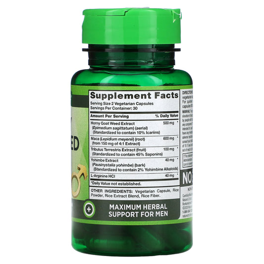 Nature's Truth, Horny Goat Weed with Maca, Vegetarian Capsules