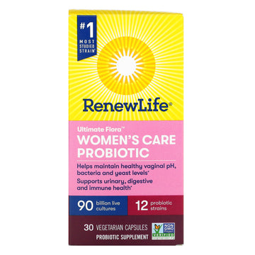 Renew Life, Ultimate Flora, Women's Care Probiotic, 90 Billion Live Cultures Vegetarian Capsules