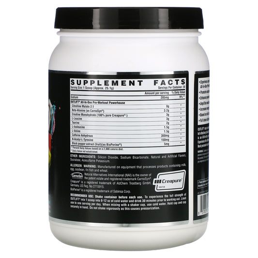 Nutrex Research, Outlift, Clinically Dosed Pre-Workout Powerhouse, Miami Vice