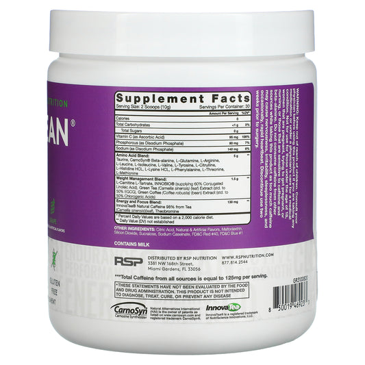 RSP Nutrition, AminoLean, Essential Amino Acids + Anytime Energy, Grape