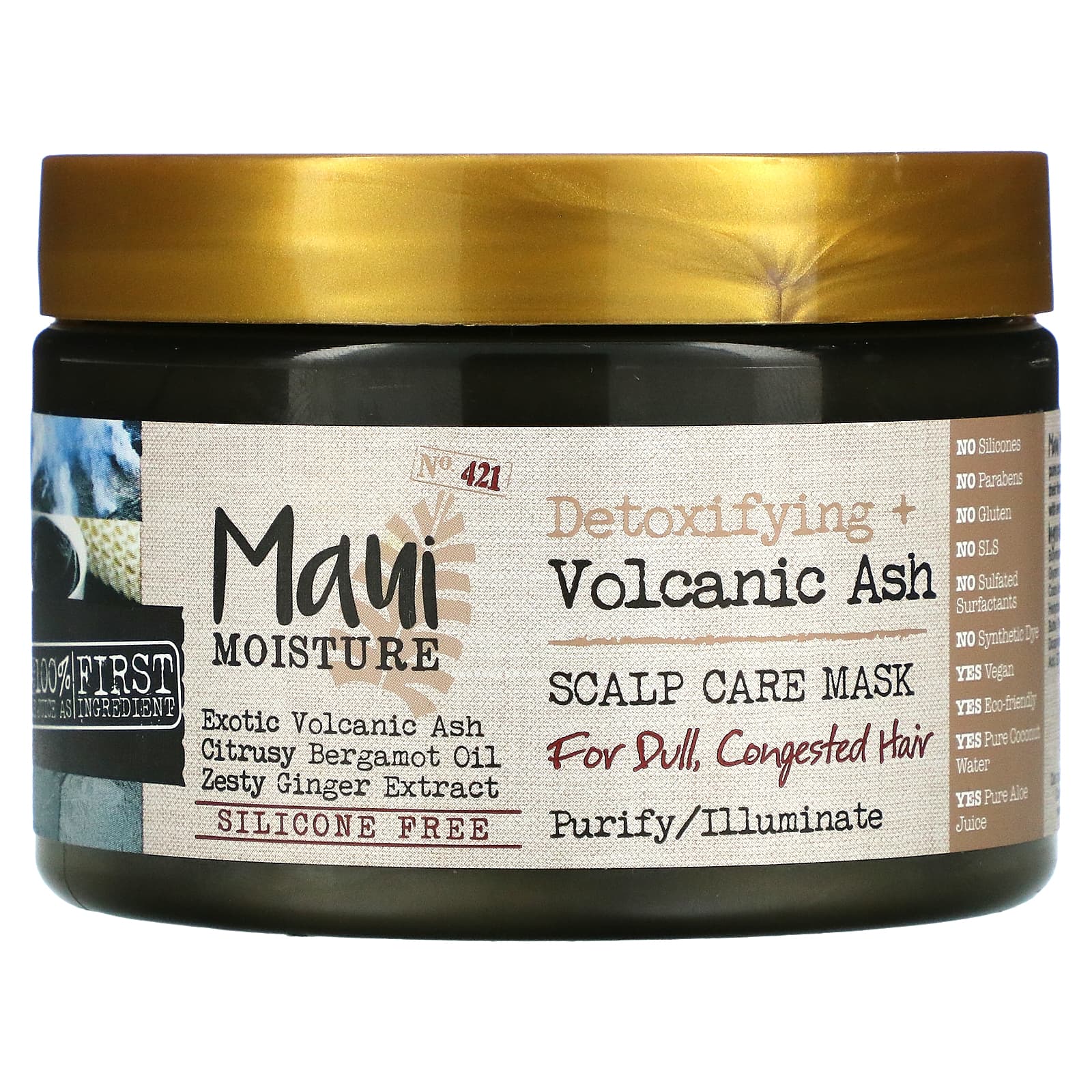 Maui Moisture, Detoxifying + Volcanic Ash, Scalp Care Mask, For Dull, Congested Hair