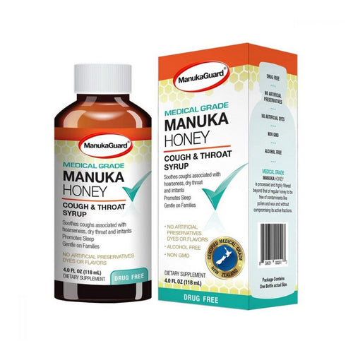 Medical Grade Manuka Cough & Throat Syrup 4 Oz By Manuka Gua