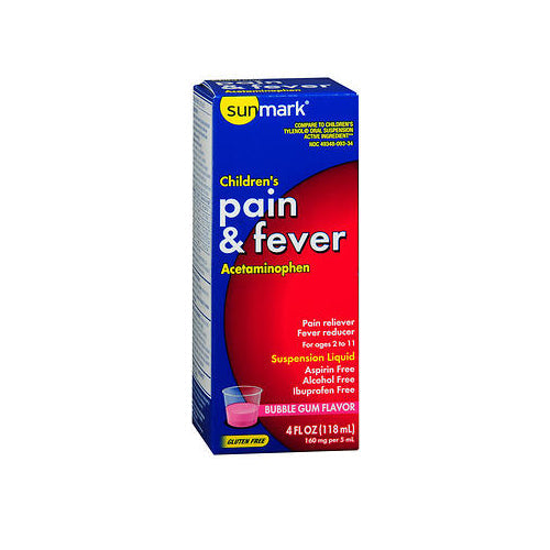 Sunmark Children's Pain & Fever Liquid Bubble Gum Flavor 4 O