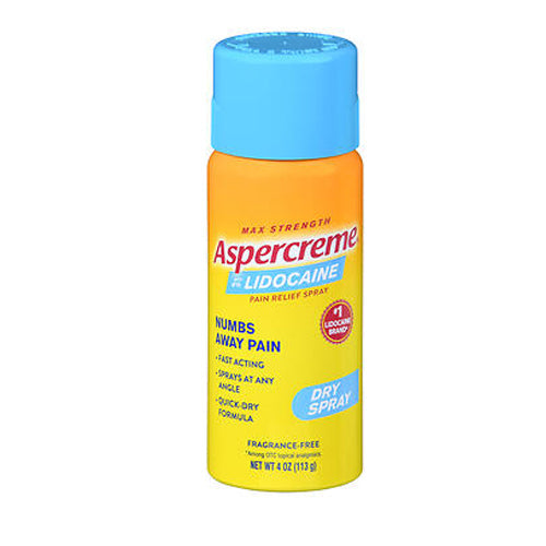 Aspercreme With 4% Lidocaine Dry Spray 4 Oz By Aspercreme