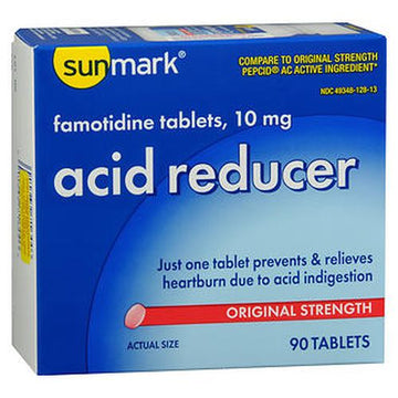 Sunmark Famotidine Acid Reducer Tablets Count of 90 By Sunma