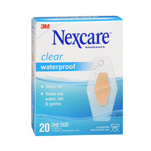 Nexcare Waterproof Clear Bandages One Size 20 Each By Nexcar
