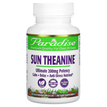 Paradise Herbs, Sun Theanine, 200 mg