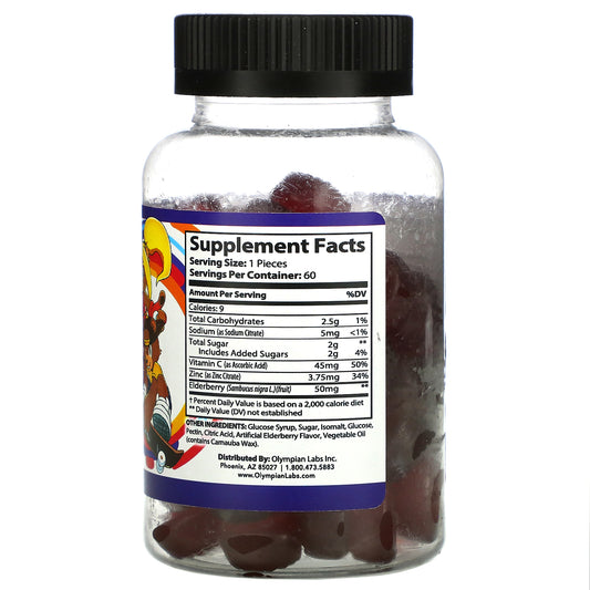 Olympian Labs, Kids Elderberry Gummies, Elderberry, Gummies