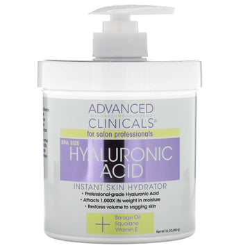 Advanced Clinicals, Hyaluronic Acid, Instant Skin Hydrator (454 g)