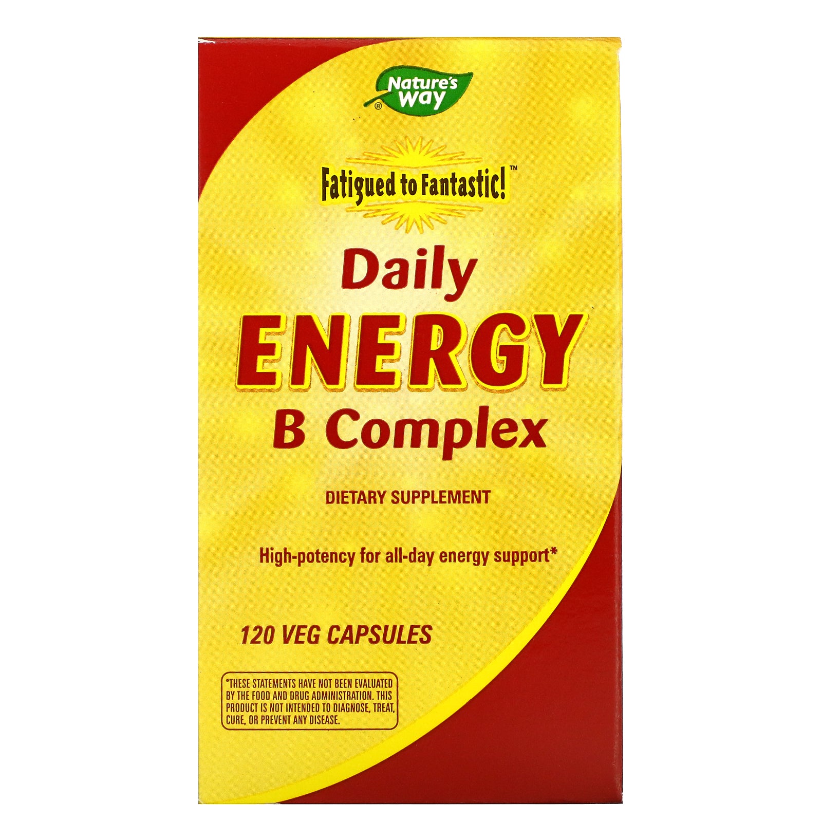 Nature'S Way, Fatigued To Fantastic!, Daily Energy B Complex, Veg Capsules