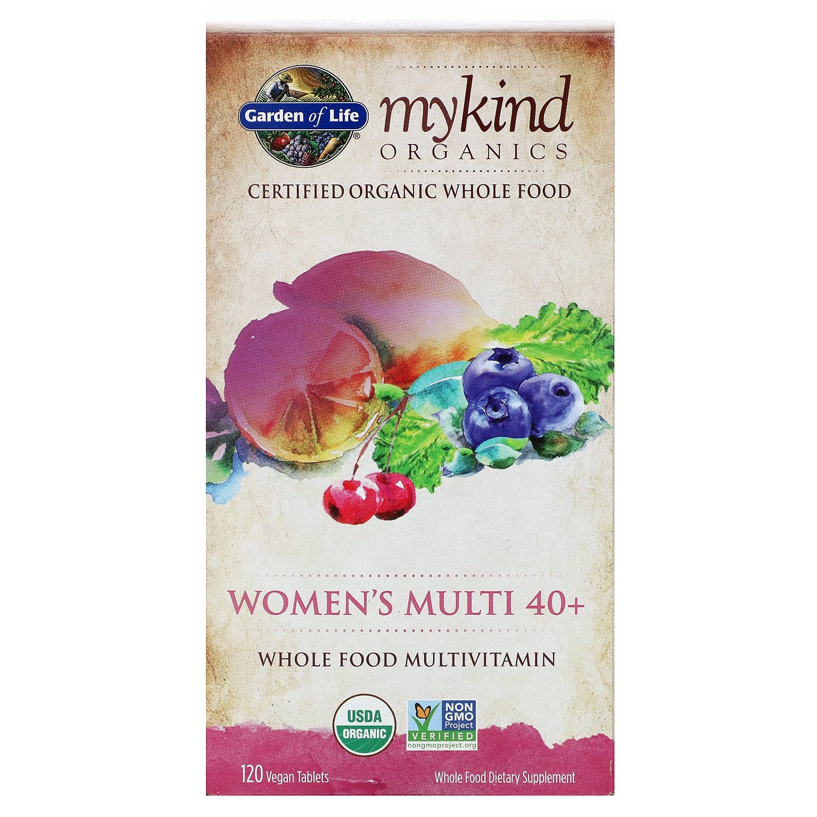 Garden Of Life, Women'S Multi 40+, Whole Food Multivitamin, Vegan Tablets