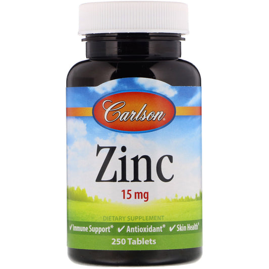 Carlson Labs, Zinc, 15 mg, Tablets