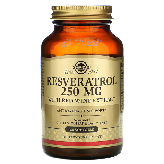 Solgar, Resveratrol, 250 mg Softgels